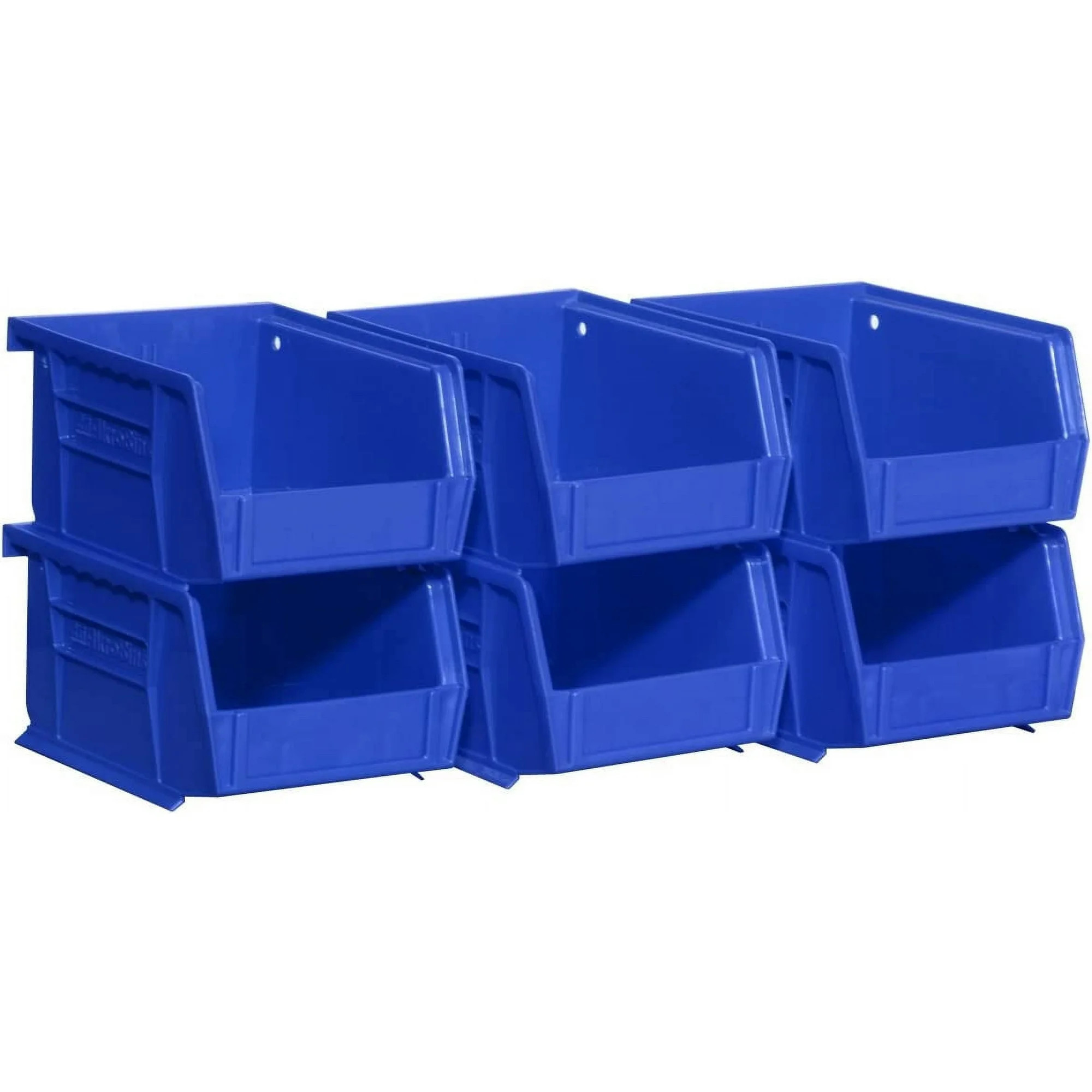 Akro-Mils Stackable Storage Bins, AkroBins 30210 Stacking Organizer, 5"x4"x3", Blue, 6-Pack | Walmart (US)