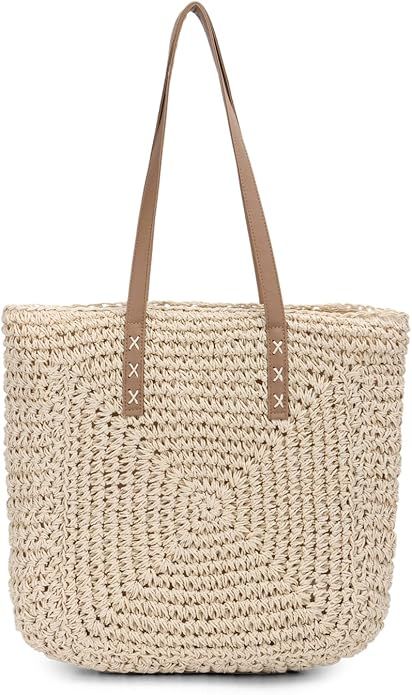 Oweisong Women Straw Beach Bag Large Summer Purse Woven Straw Handbags Tote Shoulder Bag for Vaca... | Amazon (US)