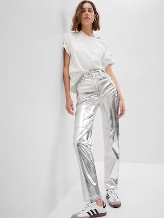 High Rise Vegan Leather Cheeky Straight Pants | Gap (US)