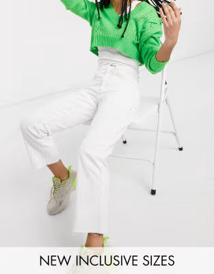 COLLUSION x005 cropped straight leg jeans in white | ASOS (Global)