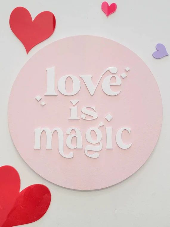 Love is Magic Valentines Day Acrylic Wood Sign/ Valentines Day | Etsy | Etsy (US)