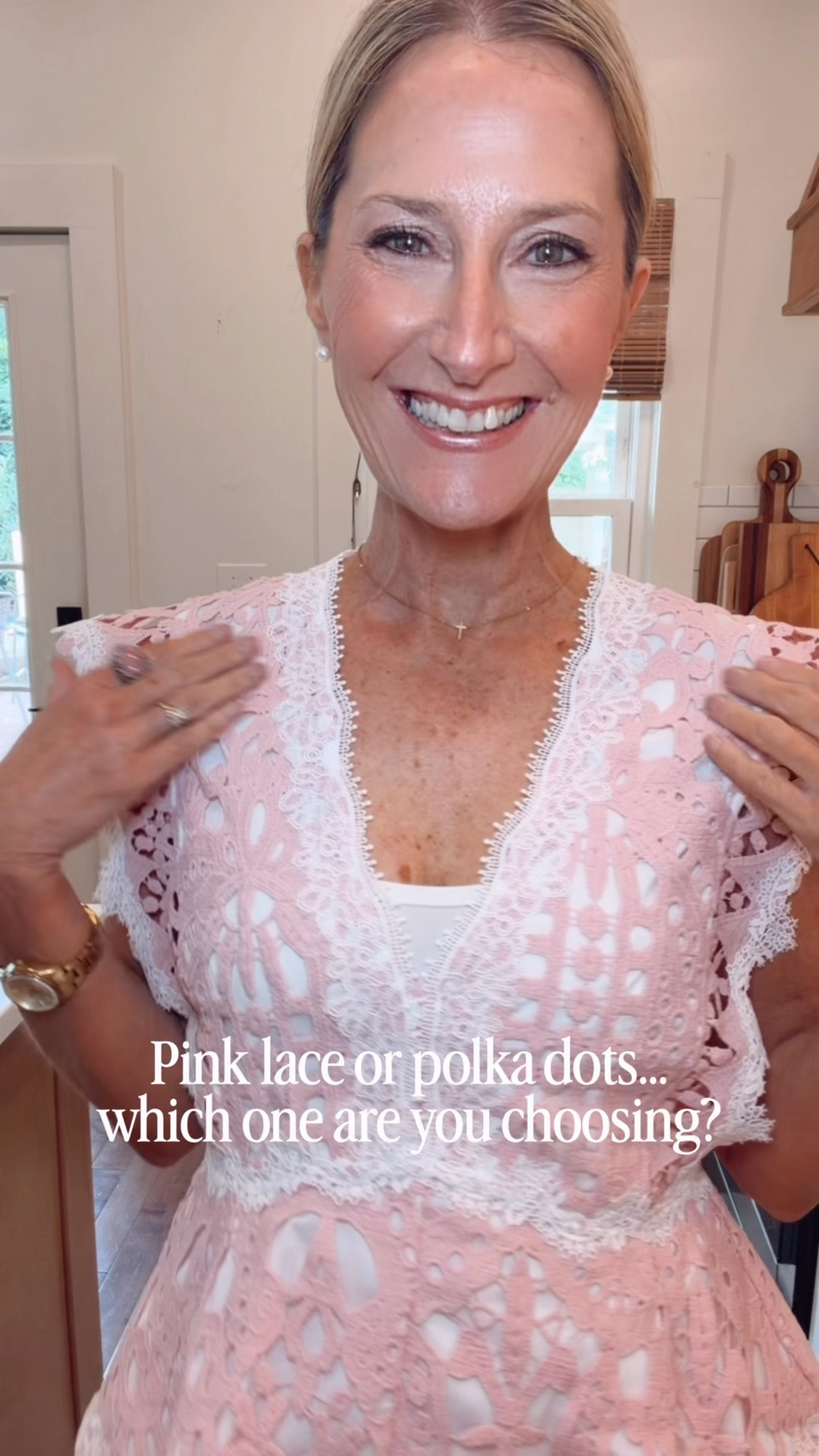 Matching sets make summer dressing so easy ☀️ The pink lace set is feminine and pretty, while the polka dot set adds a fun classic touch. Both effortlessly chic.  Wearing an XS.  But would size up one.

#LTKgrwm #LTKootd #LTKOver40