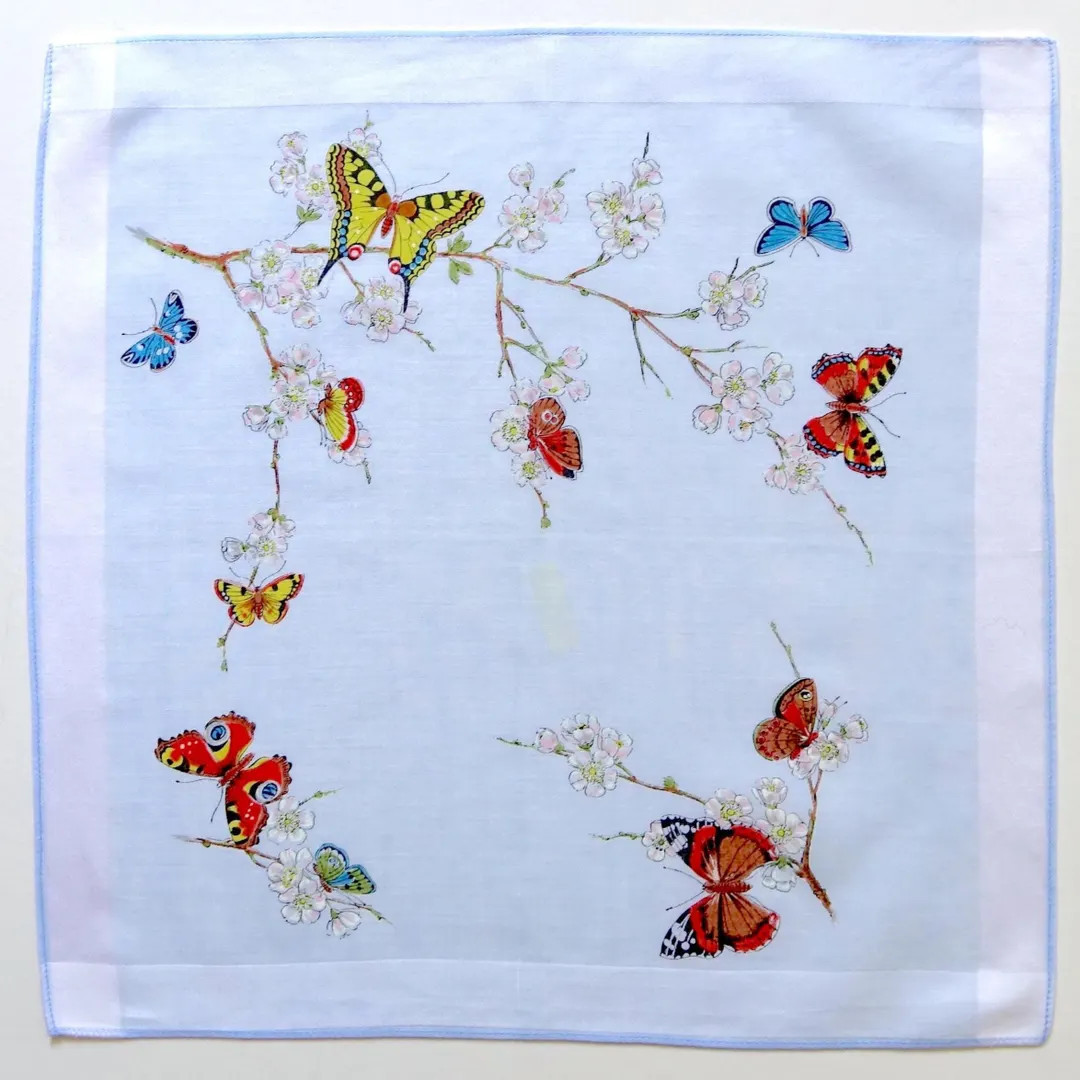 Vintage handkerchief with colorful butterflies | Etsy (US)