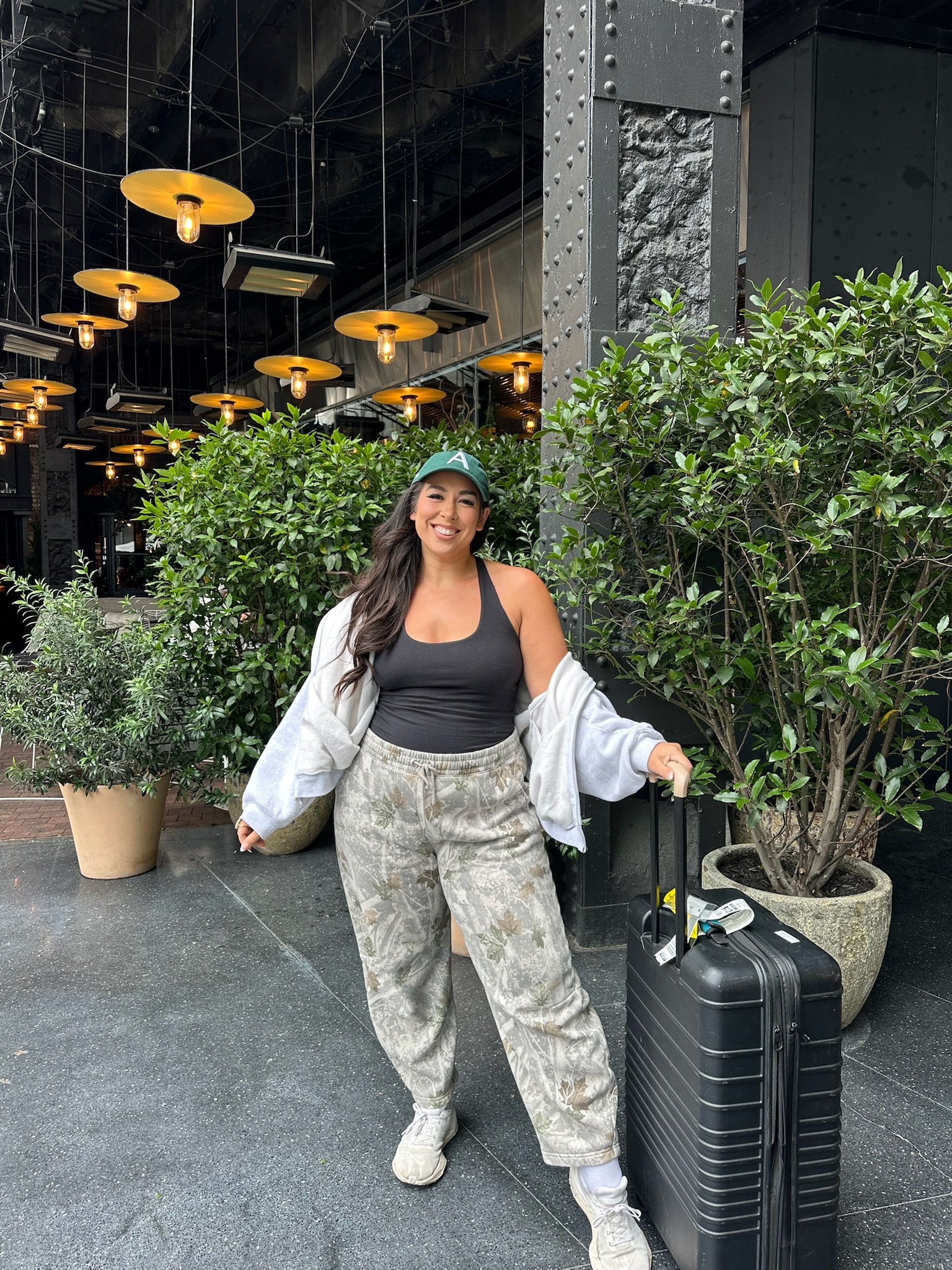 Travel outfit, size XL! Linking similar sweatpants

Midsize outfit inspo, comfy outfit idea, midsize outfit, travel outfit, camo sweatpants, comfy outfit