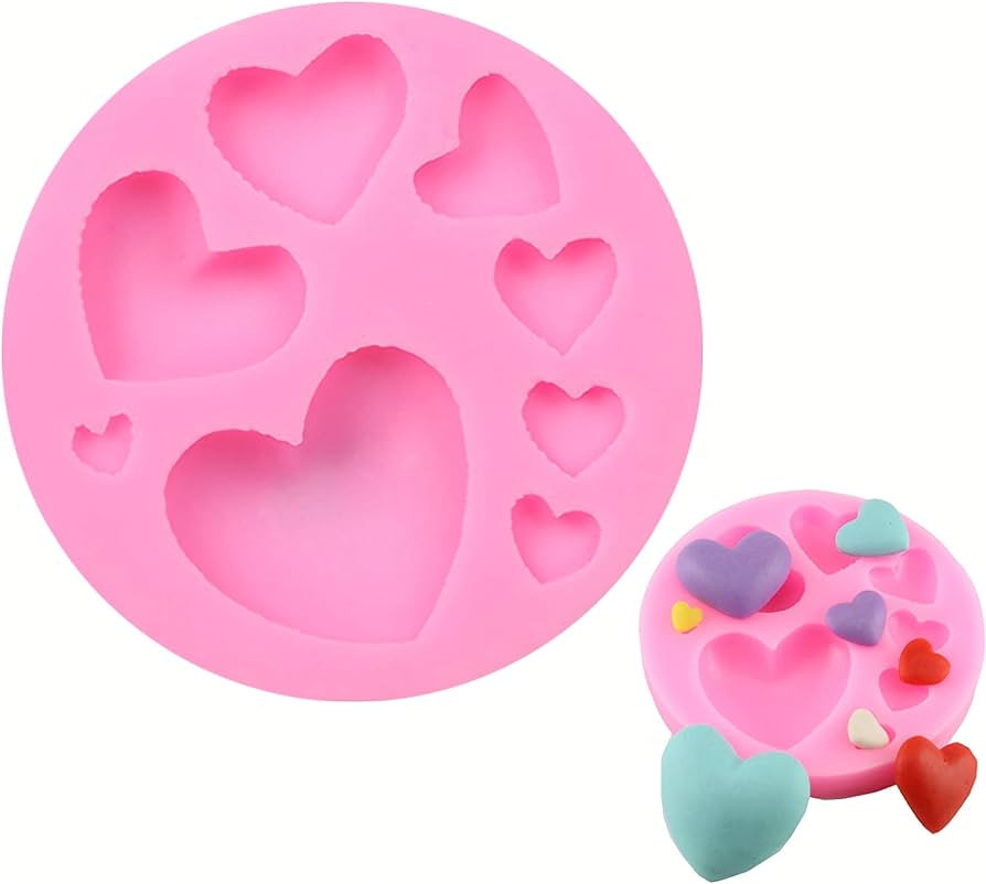 HengKe 2 Pieces Different Sizes of Heart Shape Resin Molds for Cookie Decor, Jewelry, Pastry, Cho... | Amazon (US)