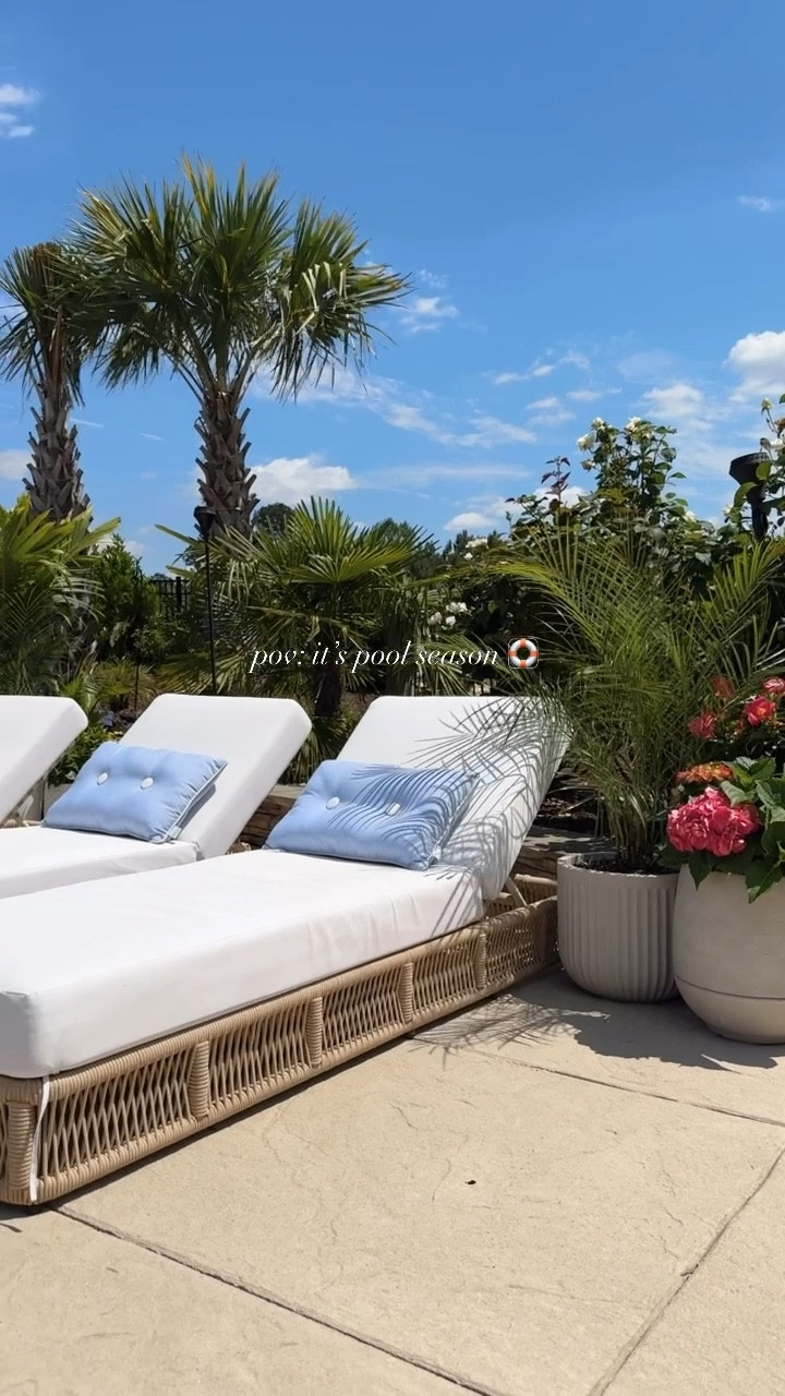It’s finally that time for longer, warmer days and much needed outside time by the pool 🛟 linking our whole pool area for y’all! who else is ready for a fun-filled summer? ☀️ 

save + share for pool design inspo 🌴
#outdoorliving #pooldesign #pool #summervibes #outdoordesign #outdoordecor #outdoorfurniture #patio 

#LTKSeasonal #LTKSwim #LTKHome