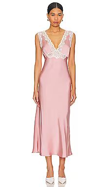 Lovers and Friends Jordan Midi Dress in Baby Pink from Revolve.com | Revolve Clothing (Global)