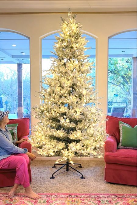 Loving this new flocked tree! It has 1200 twinkling or steady LED lights, short needles and good spacing between branches for plenty of room to load up with ornaments! 

#LTKhome #LTKSeasonal #LTKHoliday