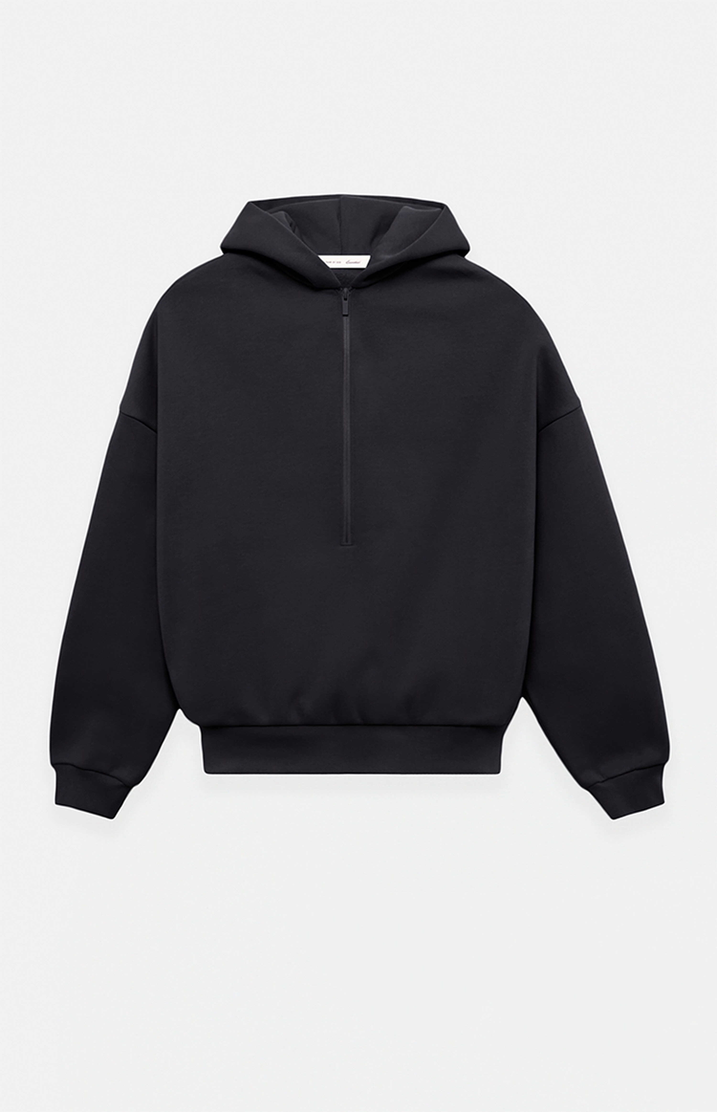 Fear of God ESSENTIALS Black Property Lounge Half Zip Hoodie | PacSun