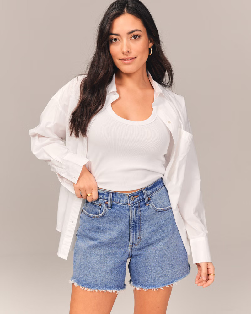 Women's Curve Love High Rise Dad Short | Women's Bottoms | Abercrombie.com | Abercrombie & Fitch (US)