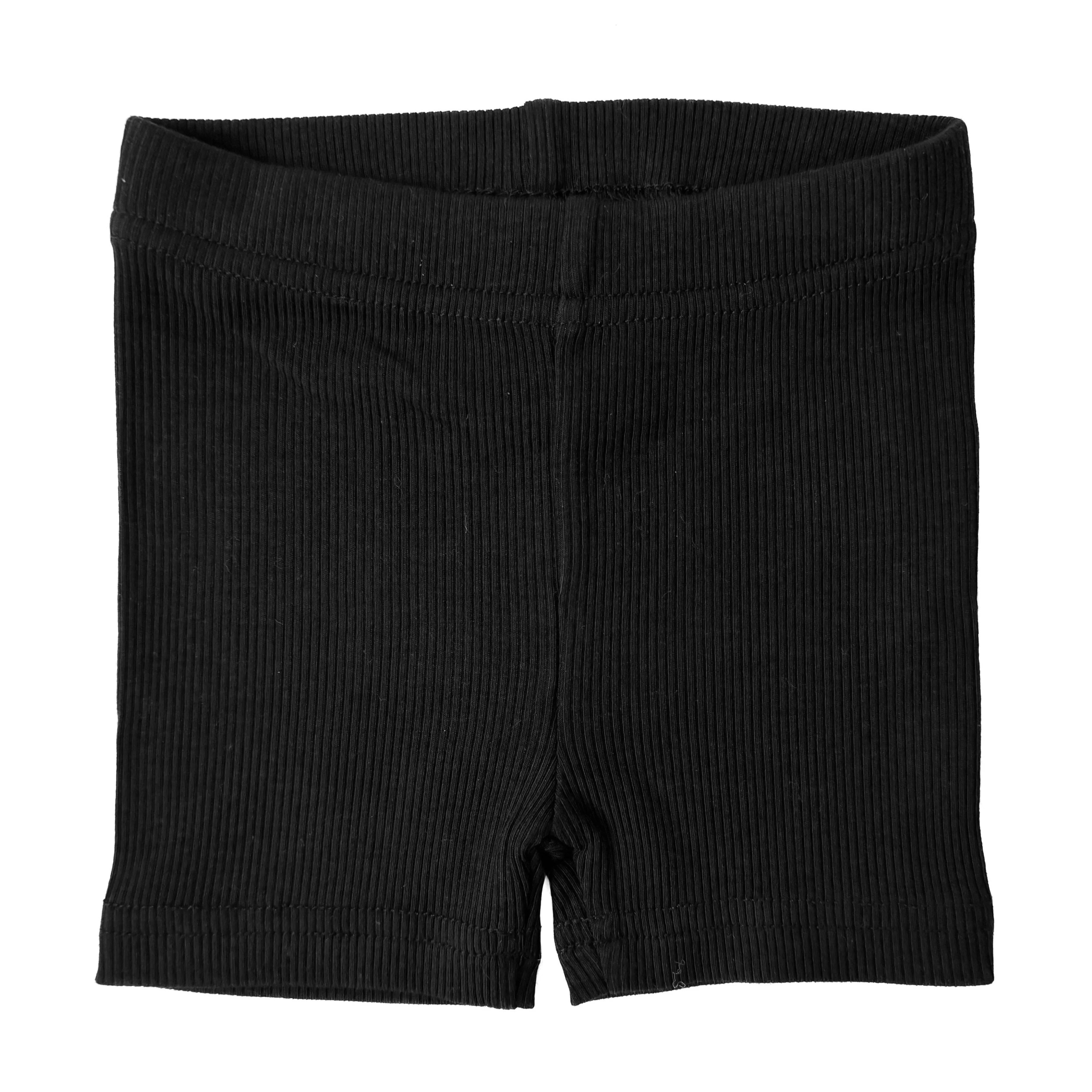 BAMBOO RIBBED BIKER SHORTS - BLACK | REMI + RAE CO.