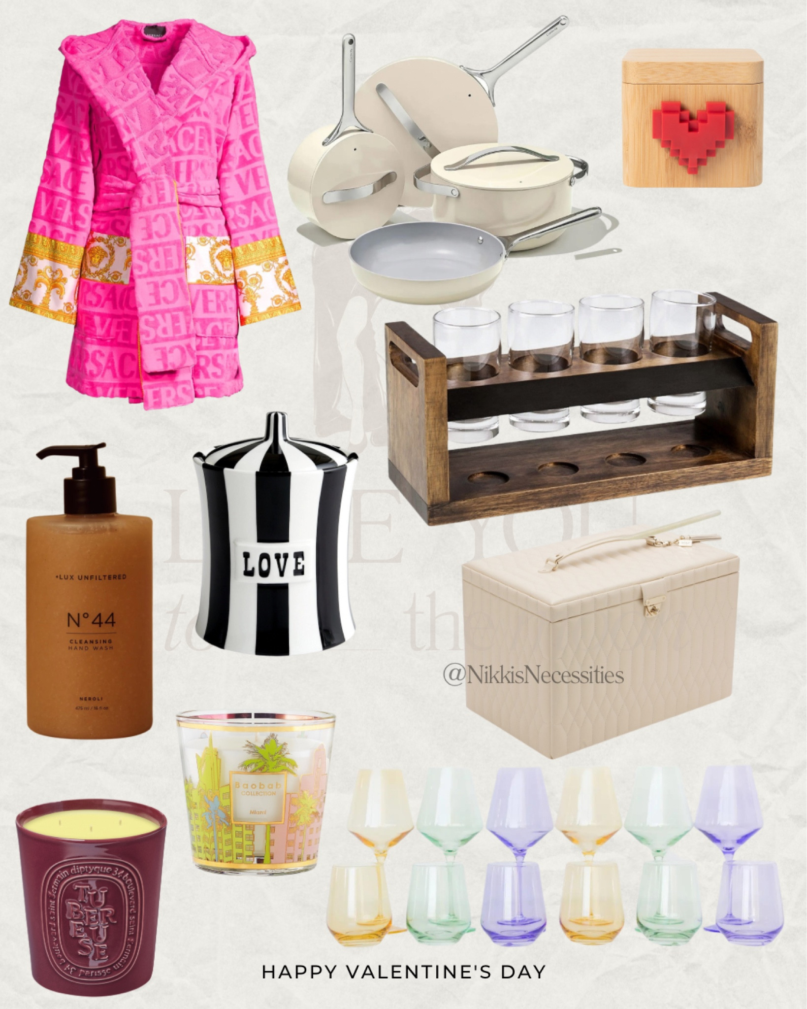 Versace 
Valentine’s Day gift ideas 
Valentine’s Day gifts 
Gift guide 
Diptyque 
Versace 
Saks 
Lux unfiltered 
Revolve 
Skims 
Glassware 
Beer flight 
Caraway pans 
Pots and pans set 
Candles 
Home 
Home decor 

#LTKhome #LTKSeasonal #LTKGiftGuide