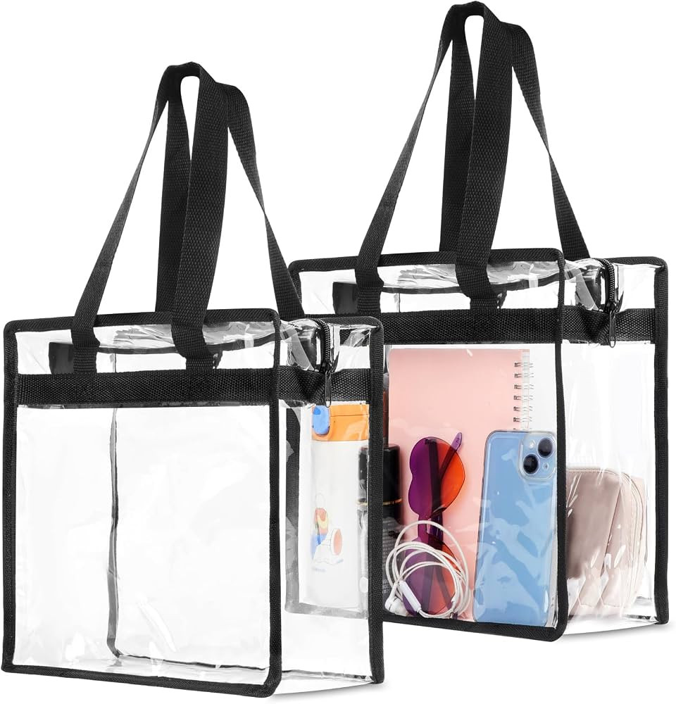 Clear Bag for Stadium Events Approved, 12x6x12 Large Transparent Tote, Clear Bag for Gym Concert ... | Amazon (US)