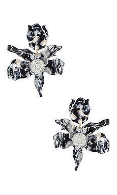 Lele Sadoughi Crystal Lily Earrings in Noir Tortoise from Revolve.com | Revolve Clothing (Global)