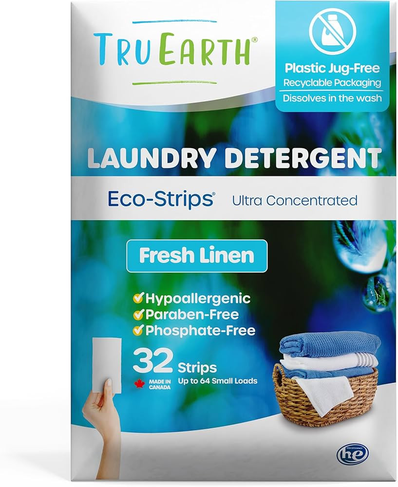 Tru Earth Compact Dry Laundry Detergent Sheets - Up to 64 Loads (32 Sheets) - Paraben-Free - Orig... | Amazon (US)