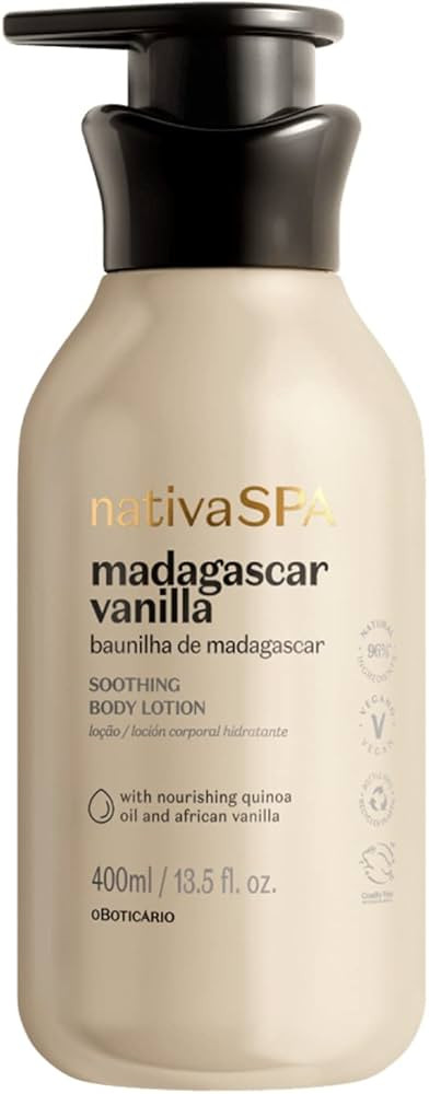 Nativa SPA by O Botic\u00e1rio, Madagascar Vanilla Moisturizing Body Lotion, Fragranced Skin Mois... | Amazon (US)