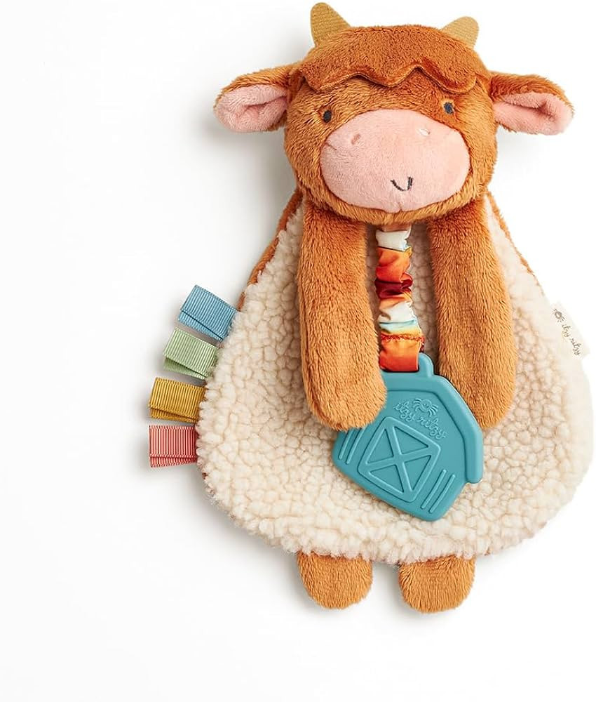 Itzy Ritzy - Itzy Lovey Including Teether - Baby Lovey with Teether, Textured Ribbons & Dangle Ar... | Amazon (US)