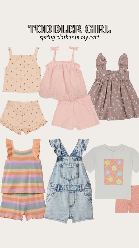 Toddler girl spring clothes in my cart 🌼