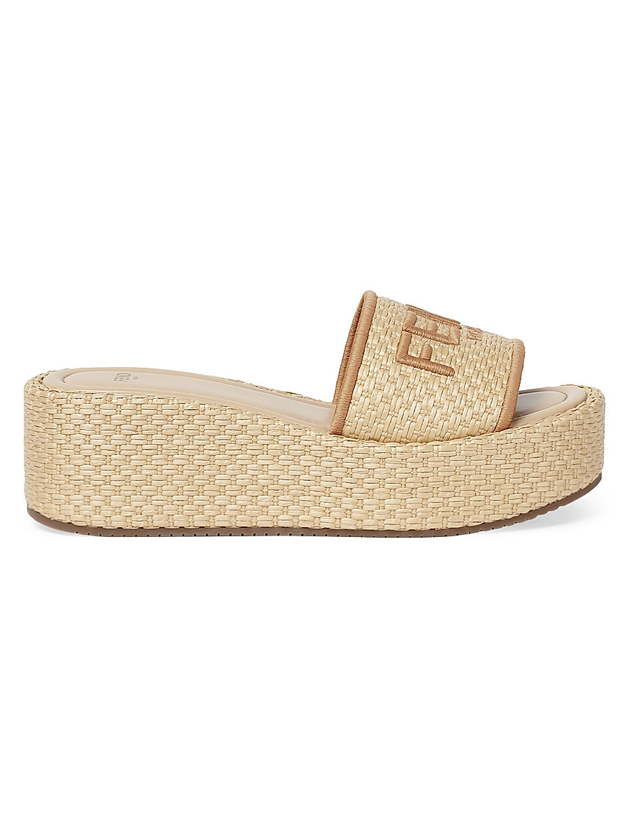 Women's Sunshine Logo Cotton Platform Slides - Natural Beige - Size 9.5 Sandals | Saks Fifth Avenue