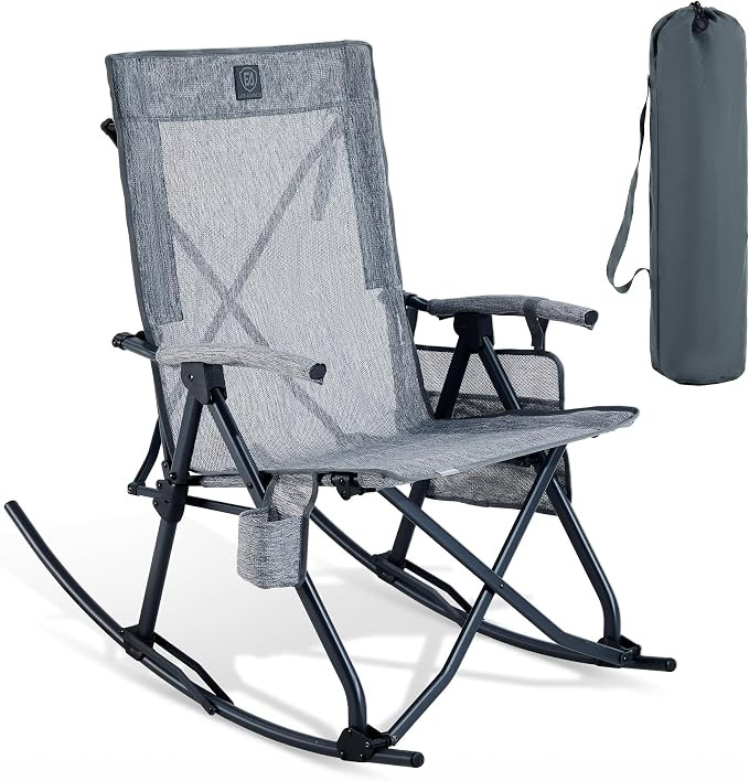 EVER ADVANCED Compact Rocking Camping Chair, Breathable Mesh Folding Rocker for Patio & Lawn, Por... | Amazon (US)