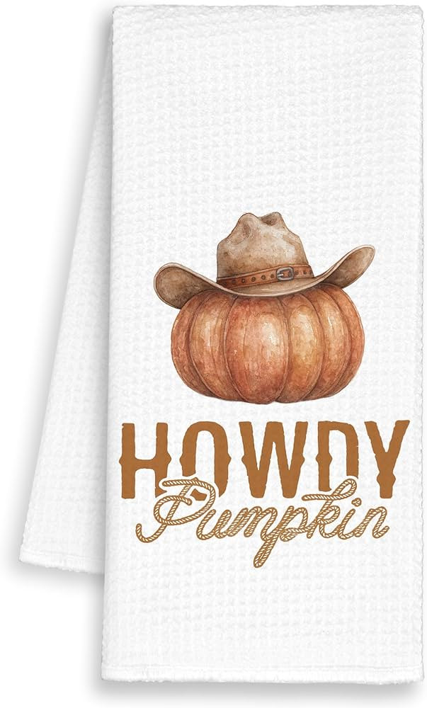 Fall Howdy Pumpkin Western Kitchen Towels, Cowgirl Hand Towels Decor for Bathroom, Vintage Dish T... | Amazon (US)