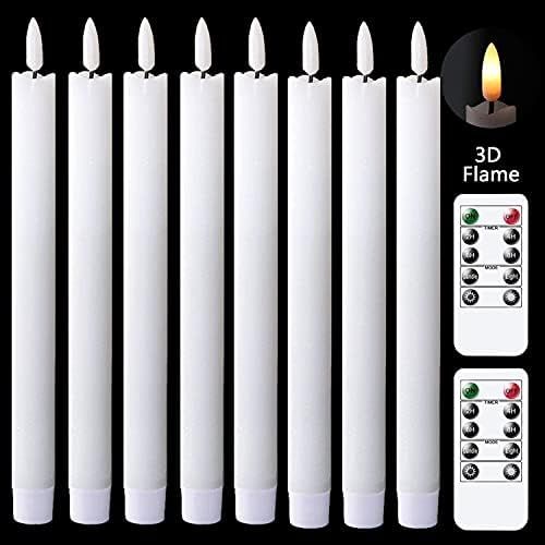 GenSwin Flameless Taper Candles Flickering with Remote Controls and Timer, Real Wax Battery Opera... | Amazon (US)