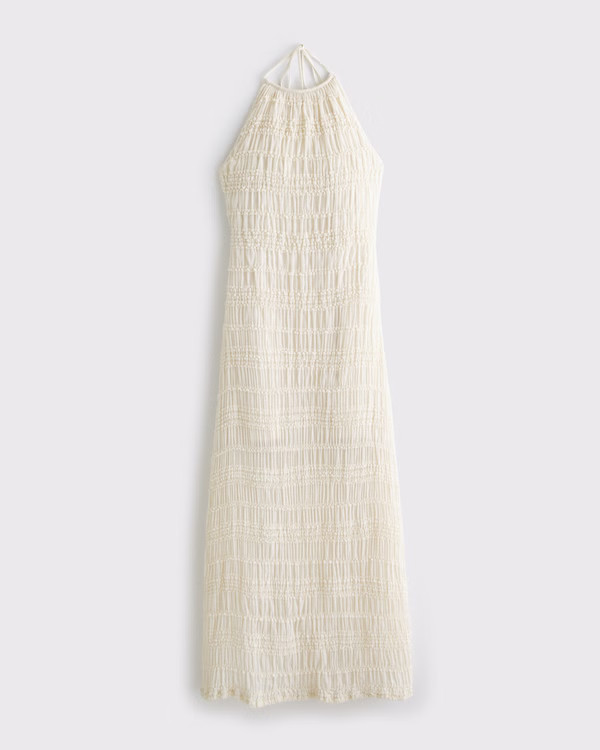 Women's Halter Ruched Maxi Dress | Women's Out & About | Abercrombie.com | Abercrombie & Fitch (US)