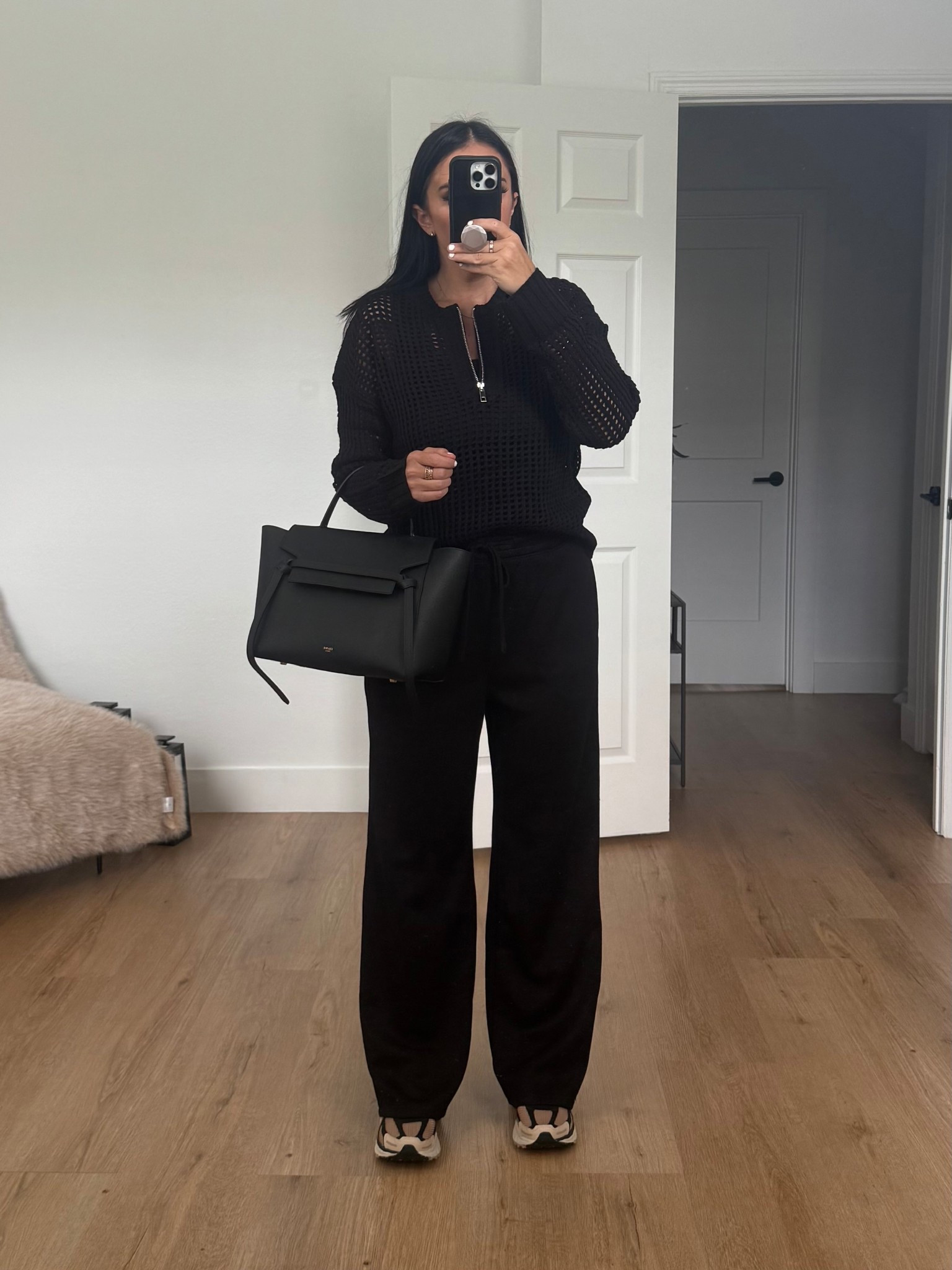 Womens 2 Piece Outfits Fall Crochet Knit Set wearing size medium. 