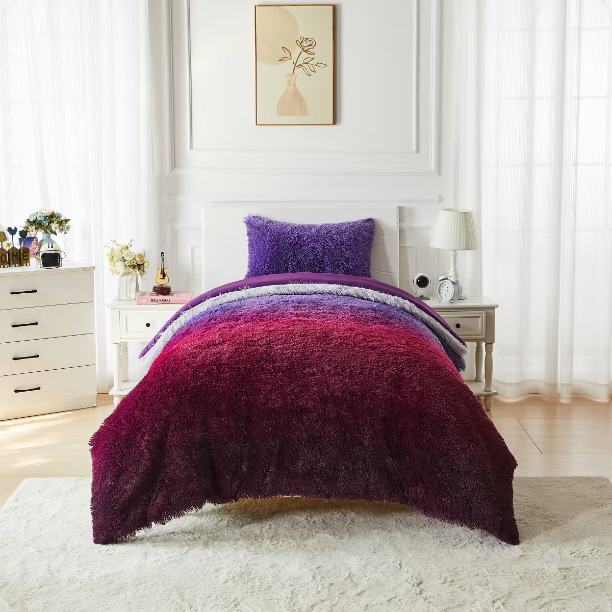 Celestial Garden Twin Faux Fur Comforter | Target