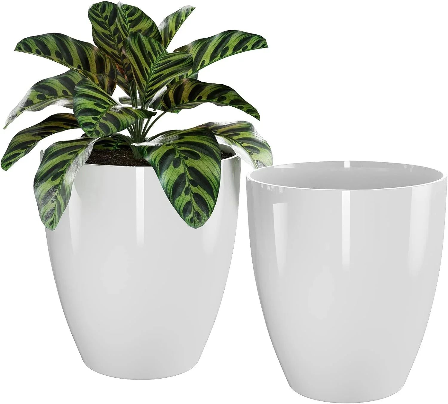 QCQHDU Plant Pots Set of 2 Pack,10 Inch Plant Pot for Indoor and Outdoor Plants with Drainage Hol... | Walmart (US)