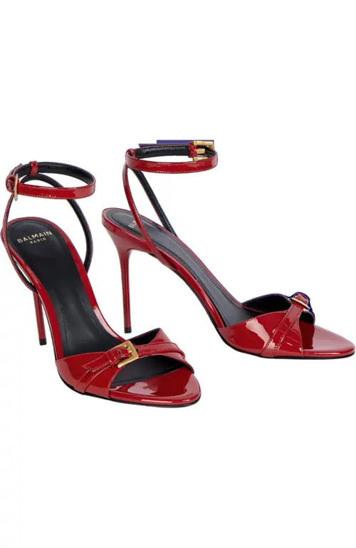 Balmain Anthem sandals in smooth calfskin leather in Red at Nordstrom, Size 40 | Nordstrom