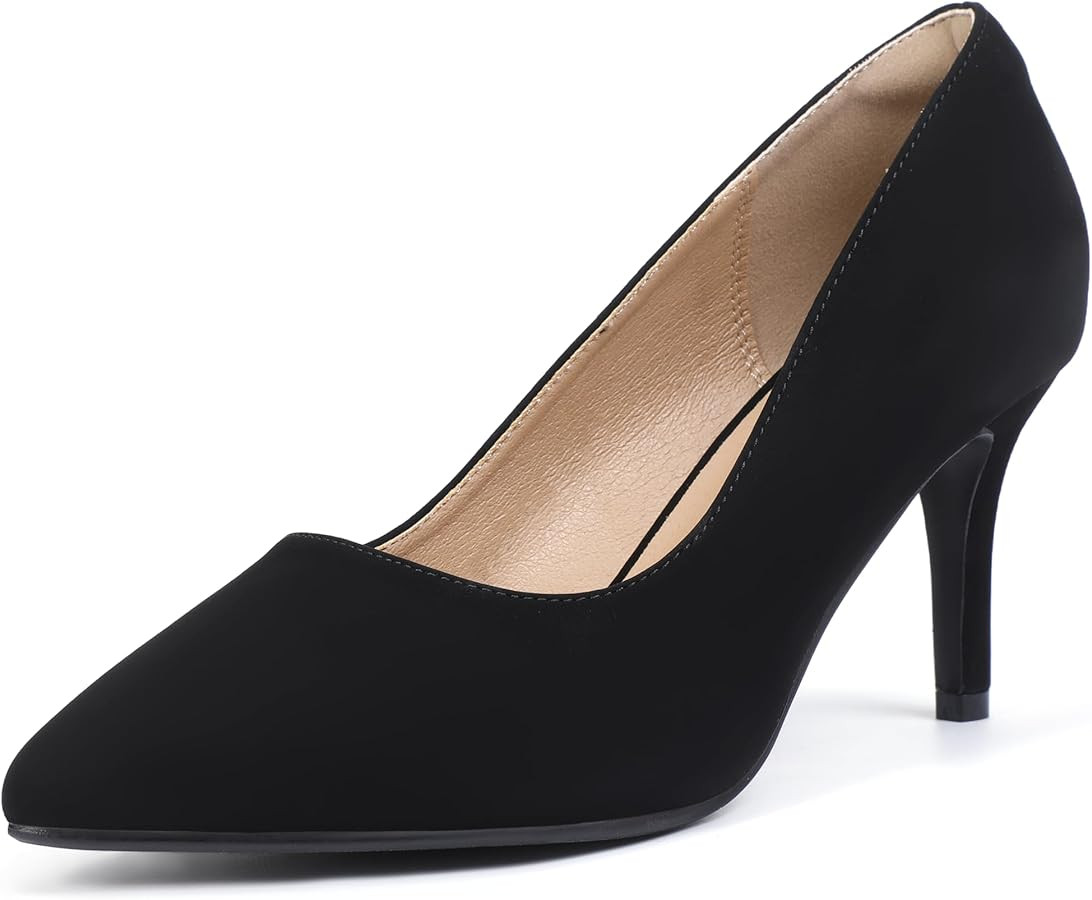 IDIFU IN3 High Heels Pumps Closed Toe Heels Women's Pumps Stiletto Pointed Toe Dress Shoes Weddin... | Amazon (US)