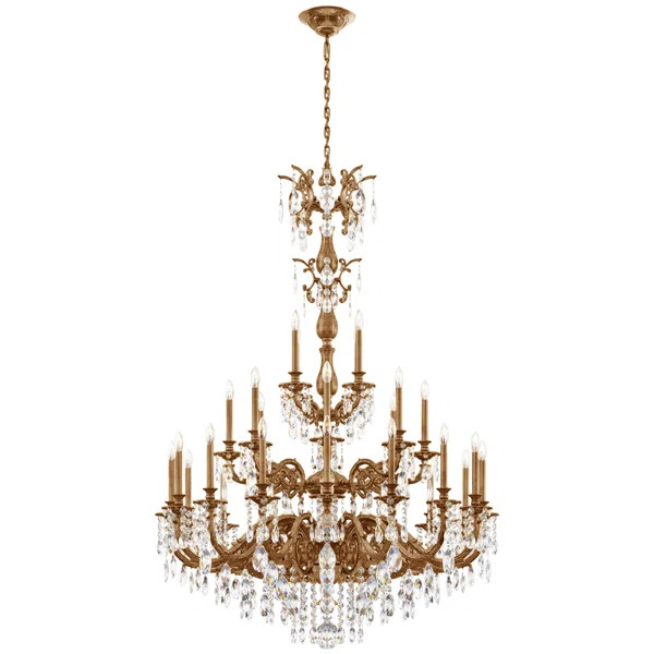 Milano 28 - Light Candle Style Chandelier with Crystal Accents | Wayfair North America