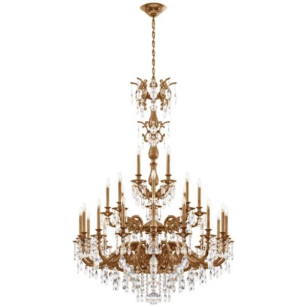 Milano 28 - Light Candle Style Chandelier with Crystal Accents | Wayfair North America