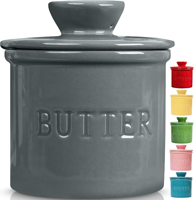 PriorityChef Butter Crock with Lid, On Demand Spreadable Butter, French Butter Keeper to Leave On... | Amazon (US)