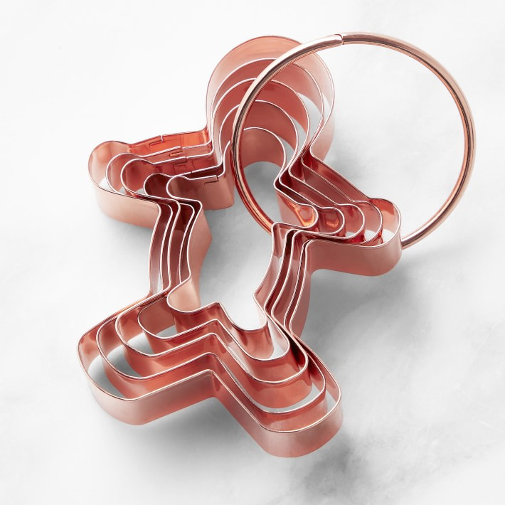 Williams Sonoma Copper Gingerbread Man Cookie Cutters on Ring, Set of 5 | Williams Sonoma | Williams-Sonoma