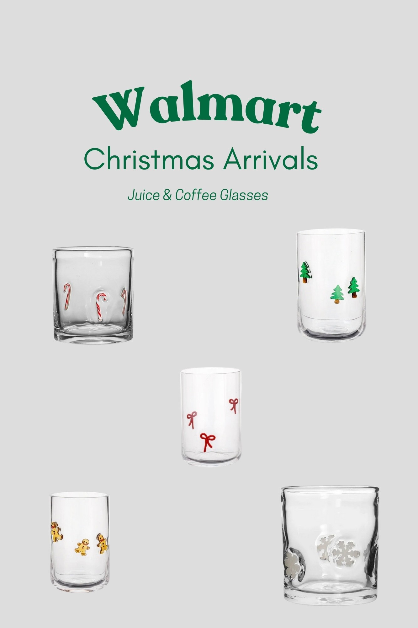 Walmart is ahead of the game and dropped the cutest Christmas Juice and Coffee glasses! Very similar to the viral Anthro ones 

#LTKSeasonal #LTKFindsUnder50 #LTKHome