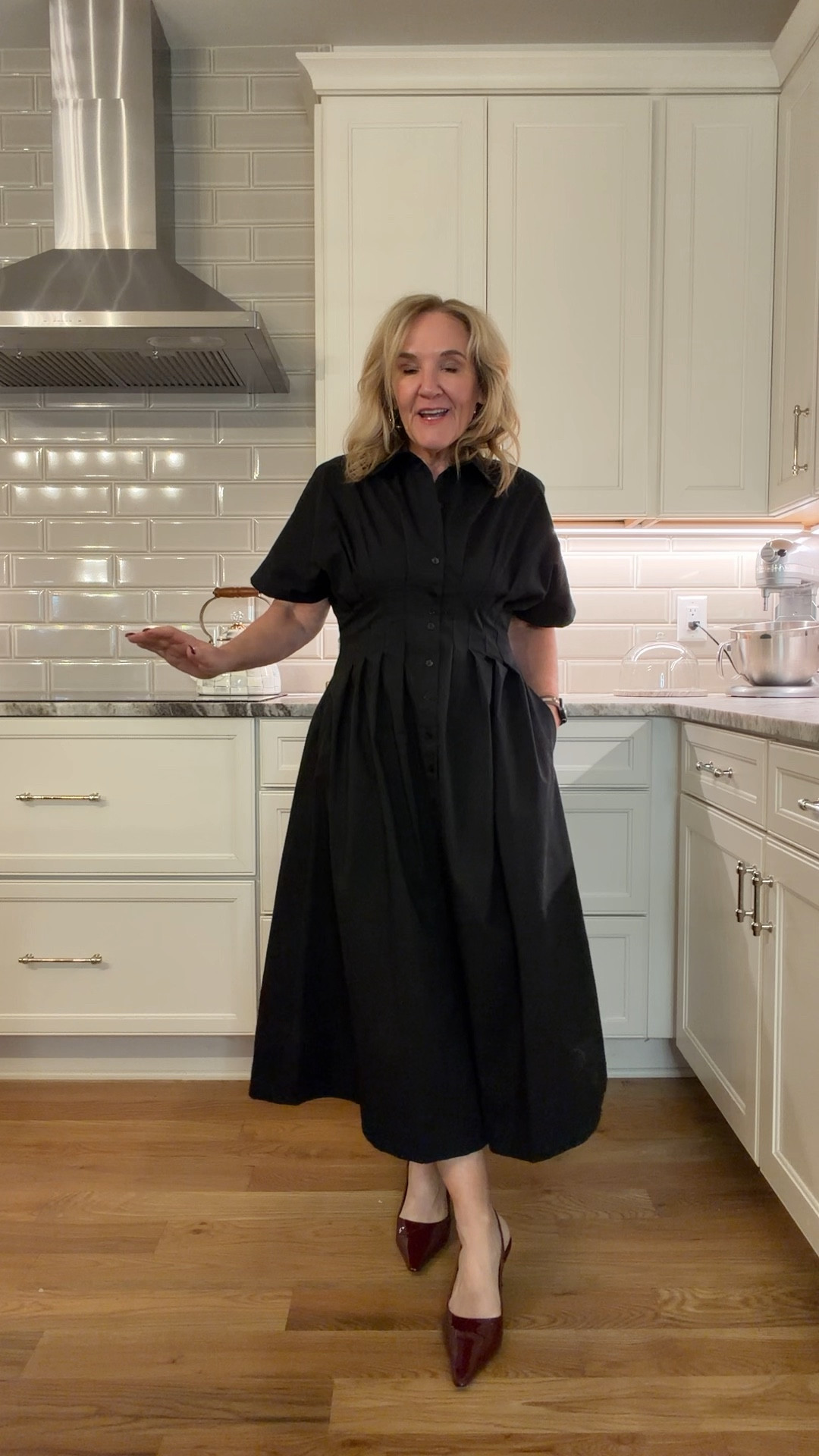 The top rated Anthropologie Toby dress in black. A classic dress that can be styled and worn all four seasons.
A medium petite fits me best with a little bit of extra room in the waist. If you want, it really fitted then size down. I can also wear the regular size just def size down  
Add a button down blouse or a turtleneck underneath for a work or holiday look. Both blouses are size medium.
Add a turtleneck or a fun graphic sweatshirt over your shoulders to dress it down

#LTKPetite #LTKOver40 #LTKSaleAlert

#LTKPetite #LTKOver40 #LTKSaleAlert