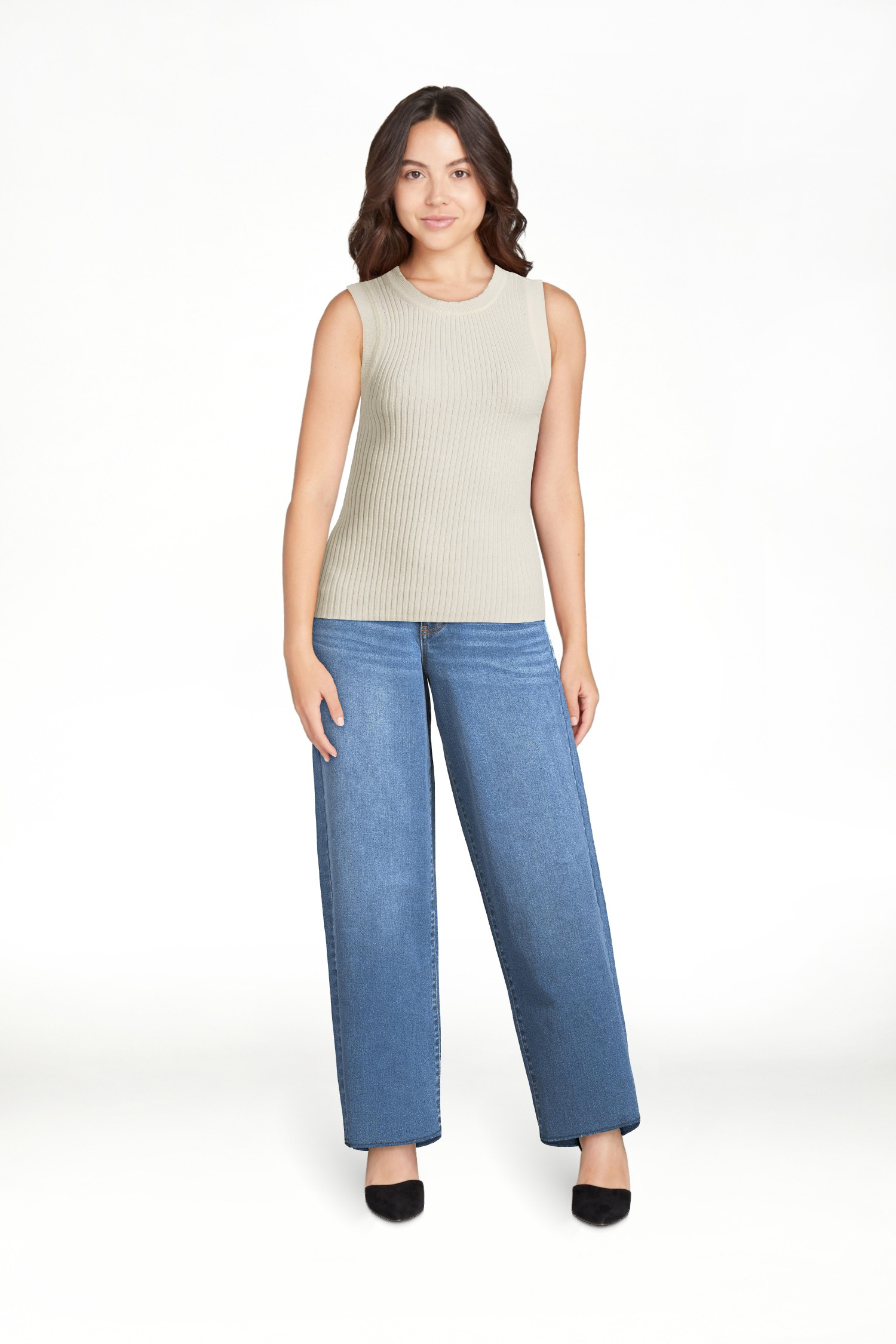 Free Assembly Women’s Scallop Trim Sleeveless Sweater, Lightweight, Sizes XS-XXL | Walmart (US)