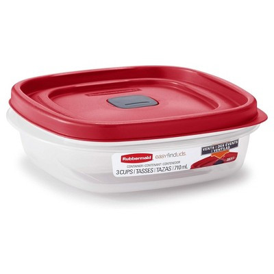 Rubbermaid Clear Food Storage and Organization Container with Lid, 3 Cup, Red | Target