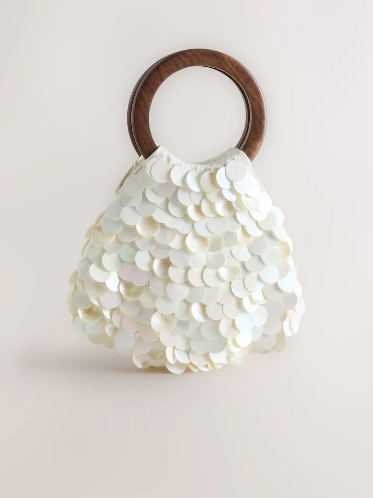 Buy Pearl White Shell Effect Hand Held Bag from Next United Arab Emirates | Next UAE
