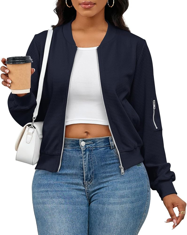 PerZeal Women Casual Full Zip Up Comfy Loose Long Sleeve Sweatshirt Coat Jacket with Pockets | Amazon (US)