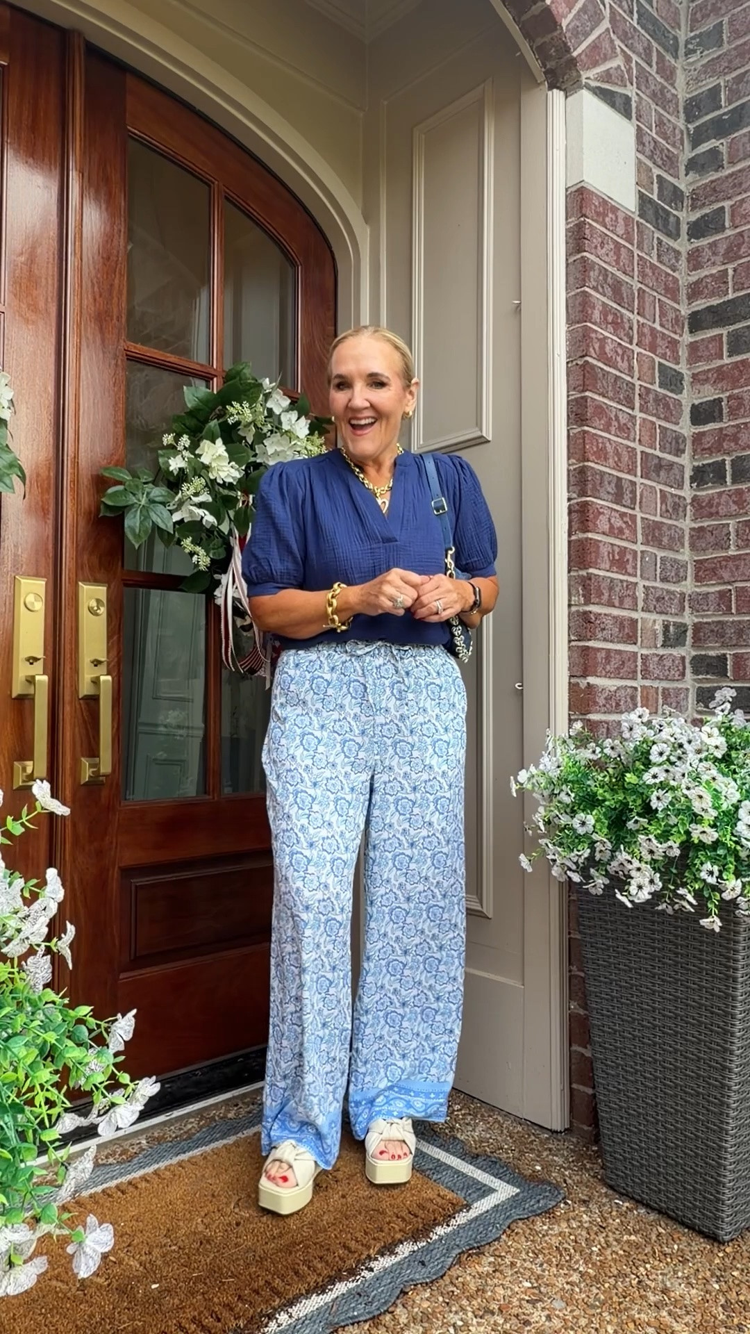 Very lightweight crinkle fabric pants size medium reg. They should be ankle but I got the reg length. 
Top size small 15% off code NANETTE15 good 1x
Pants for summer lightweight pants hot weather outfits 
20% off my necklace and bracelets code NANETTE20

#LTKOver40 #LTKootd #LTKSeasonal