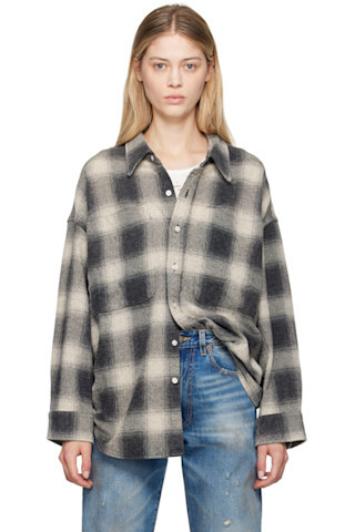 R13 - Gray Oversized Pocket Drop Neck Shirt | SSENSE