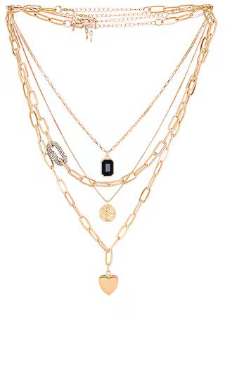 Layered Pendant Necklace in Gold | Revolve Clothing (Global)