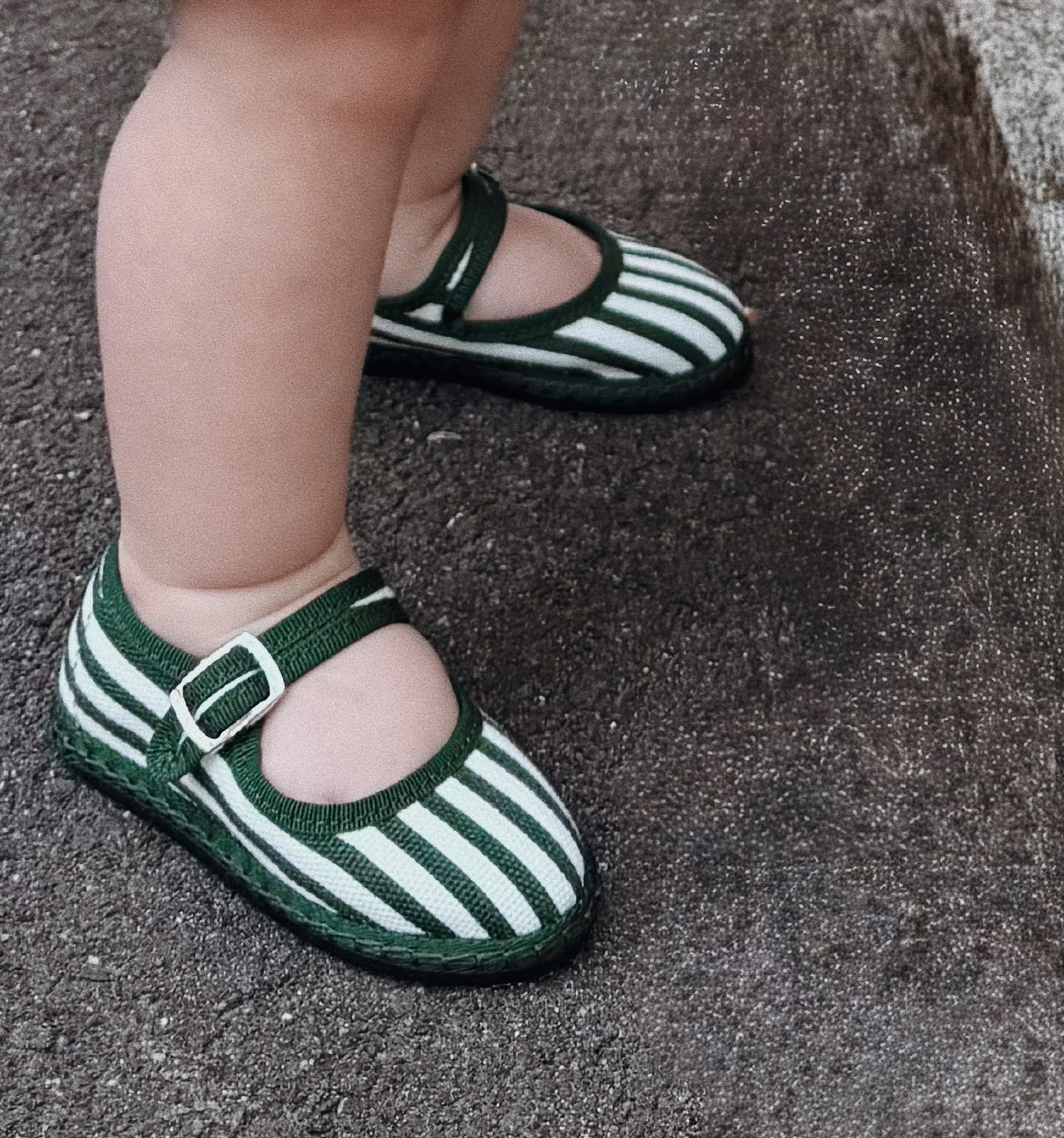 The Hill House x Vibi Venezia Tiny Mary Jane Flats - Green Stripe | Hill House Home US