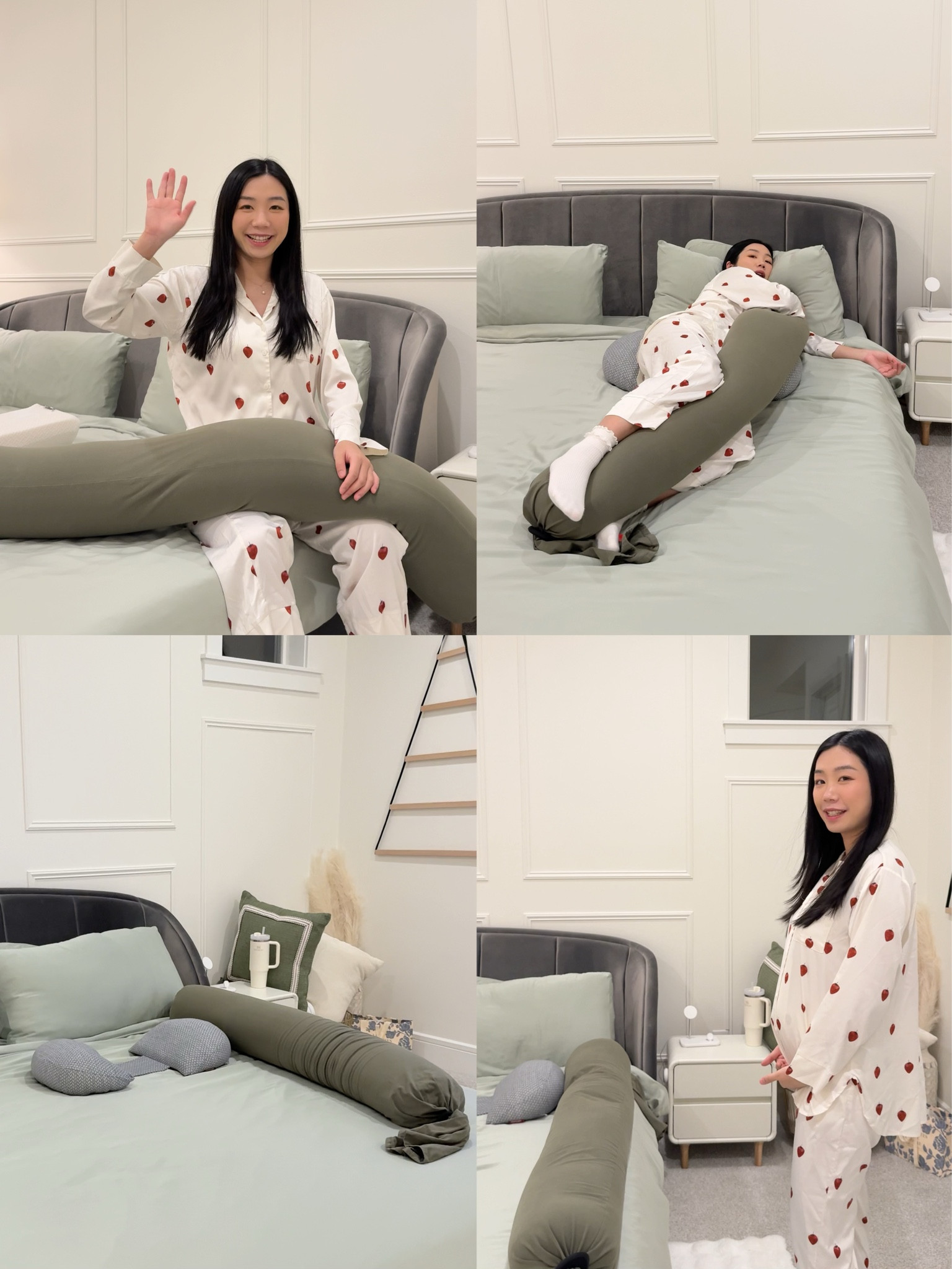 My pregnancy pillows set up for a better sleep night 

#LTKHome