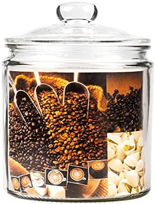 1.1Gallon Glass Storage Canister, Clear Glass Jar With Airtight Glass Lid for Kitchen Storage (1,... | Amazon (US)