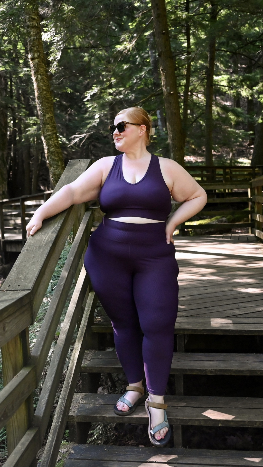 I wore this active set out hiking on our trip up north last week. It’s perfect for low impact activities like hiking/walking, and you could even wear it for athleisure/lounge. It’s comes in this eggplant purple, a dark indigo blue, and a wine red. The bra and leggings are sold separately so you can get your perfect fit in each. I’m wearing the size 16/18 in both pieces. You can shop the set for just $81 (originally $125) with my code WWWULLA!

#LTKootd #LTKActive #LTKPlusSize