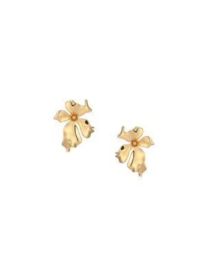 Georgia 18K Goldplated Floral Oversized Stud Earrings | Saks Fifth Avenue OFF 5TH
